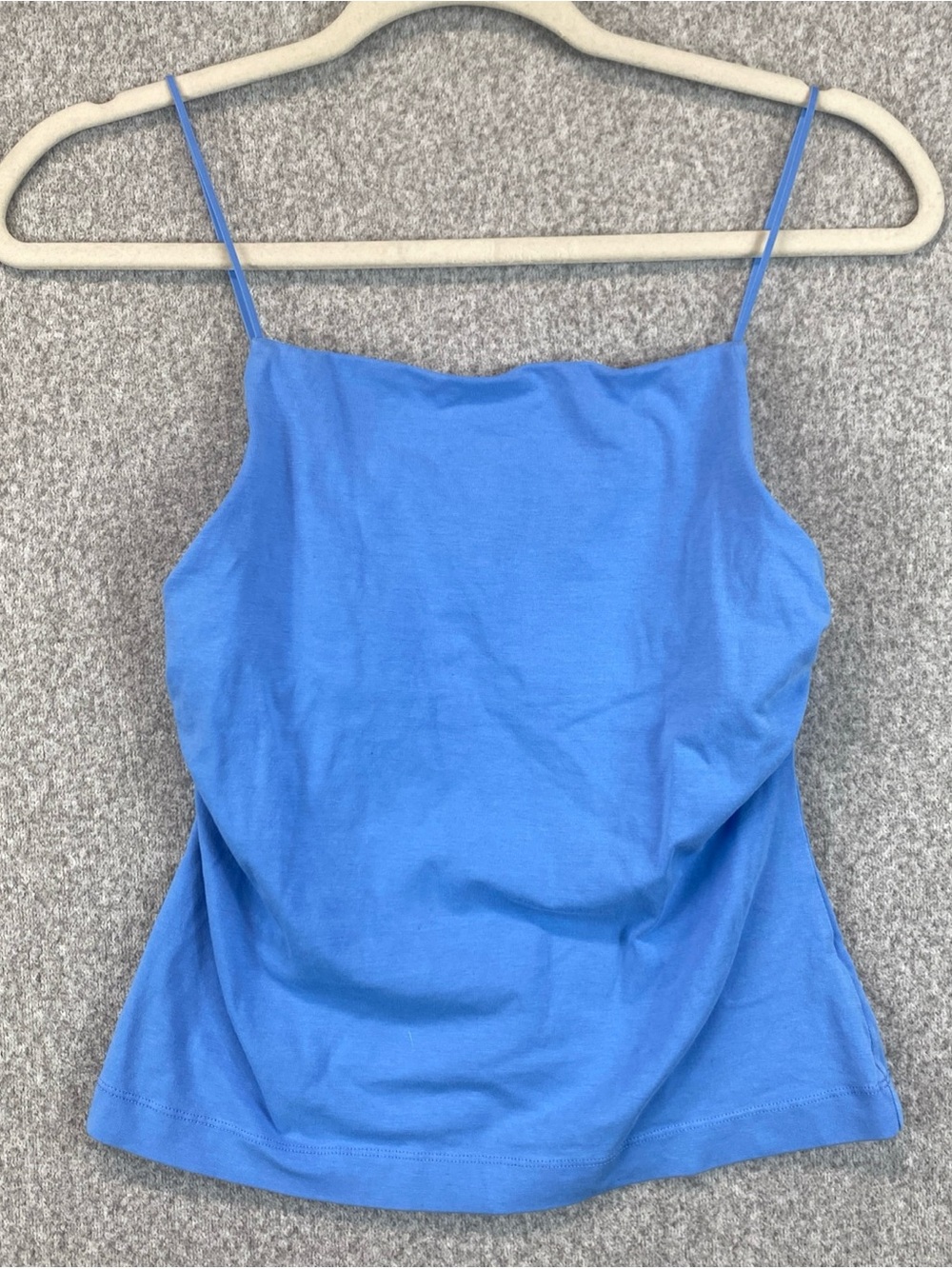 Intimately Free People Simply Square Neck Cami Tank Top Blue M Ruched
